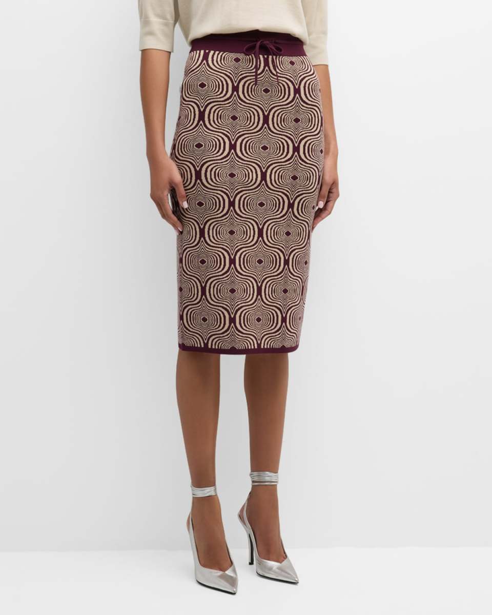 Tanvi Abstract Knit Pull-On Skirt